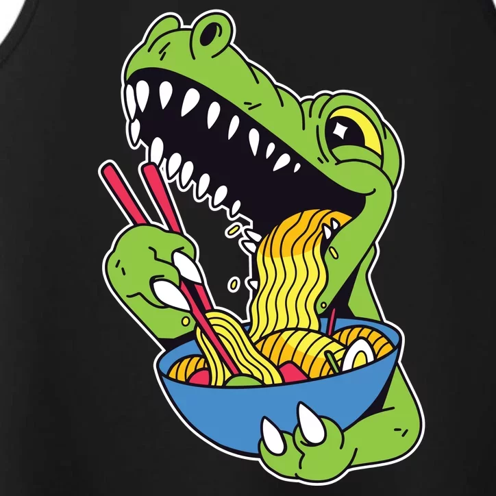 T-Rex Eating Ramen Performance Tank