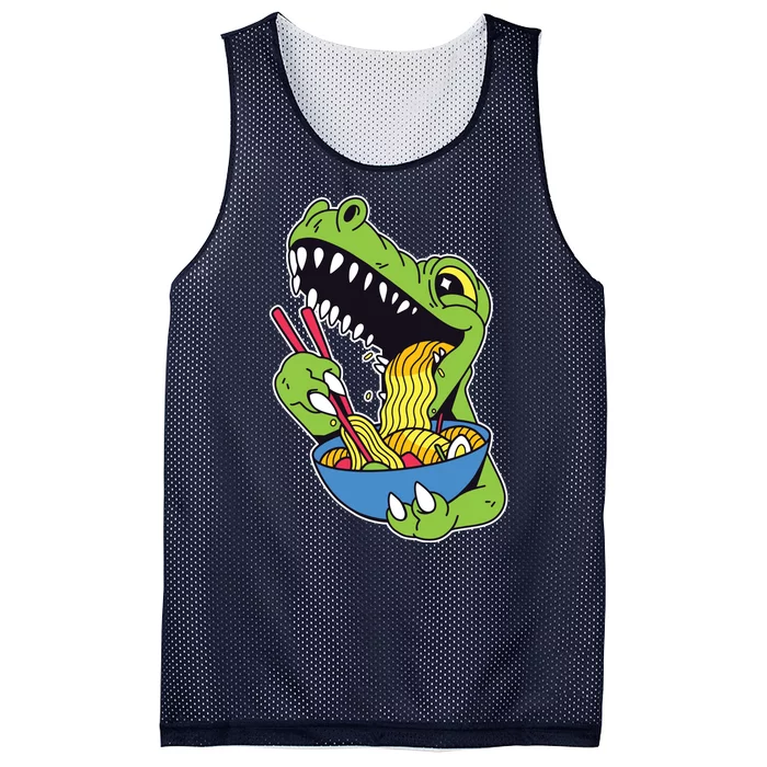 T-Rex Eating Ramen Mesh Reversible Basketball Jersey Tank