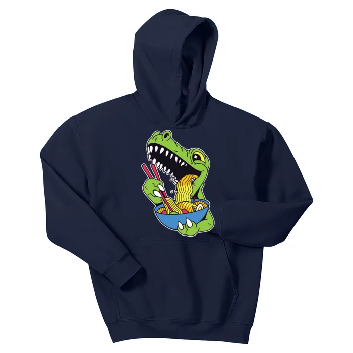 T-Rex Eating Ramen Kids Hoodie