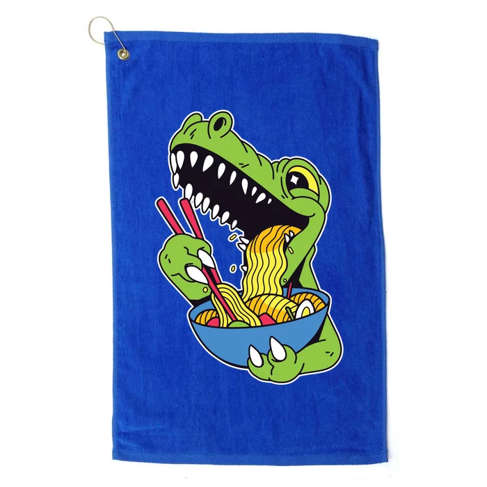 T-Rex Eating Ramen Platinum Collection Golf Towel