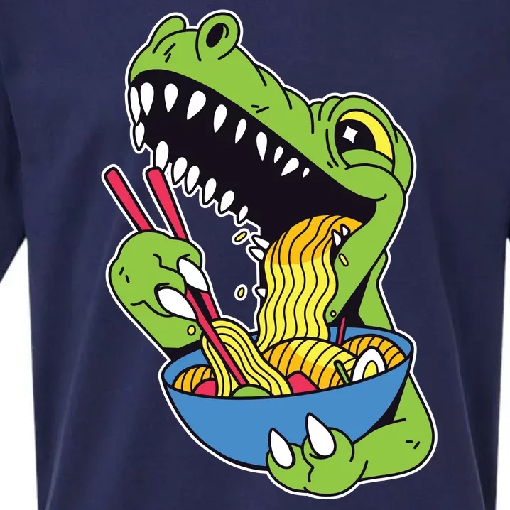 T-Rex Eating Ramen Sueded Cloud Jersey T-Shirt