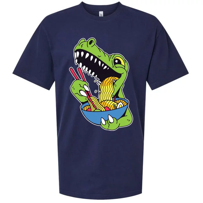 T-Rex Eating Ramen Sueded Cloud Jersey T-Shirt