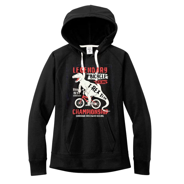 T-Rex Funny Bicycle Racing Women's Fleece Hoodie