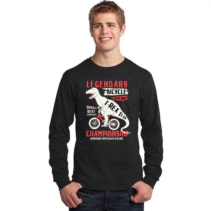 T-Rex Funny Bicycle Racing Tall Long Sleeve T-Shirt