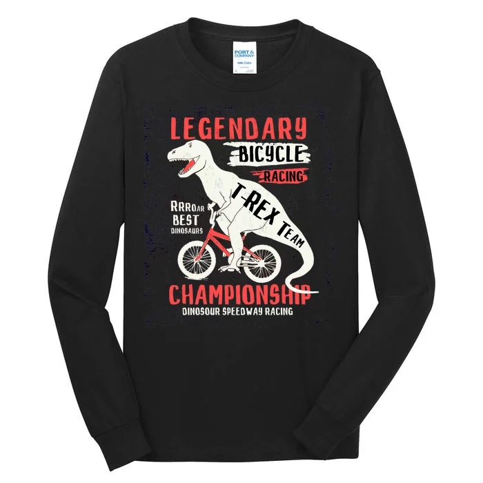 T-Rex Funny Bicycle Racing Tall Long Sleeve T-Shirt