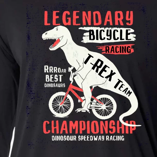 T-Rex Funny Bicycle Racing Cooling Performance Long Sleeve Crew