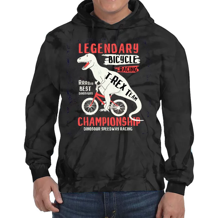 T-Rex Funny Bicycle Racing Tie Dye Hoodie