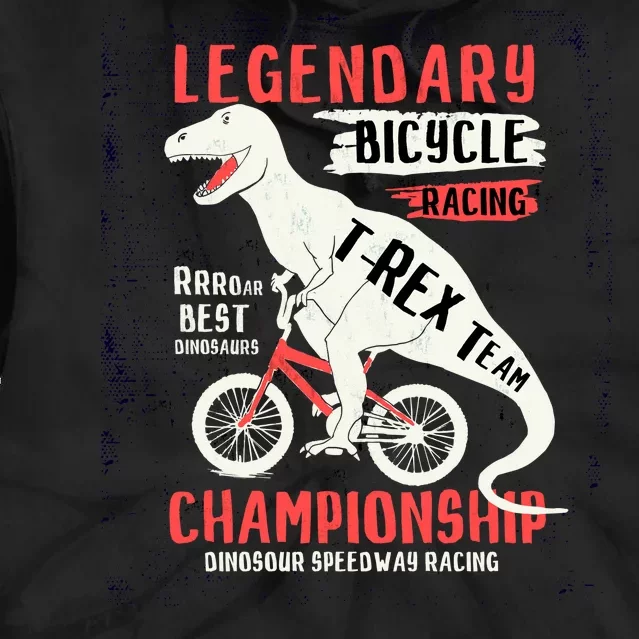 T-Rex Funny Bicycle Racing Tie Dye Hoodie