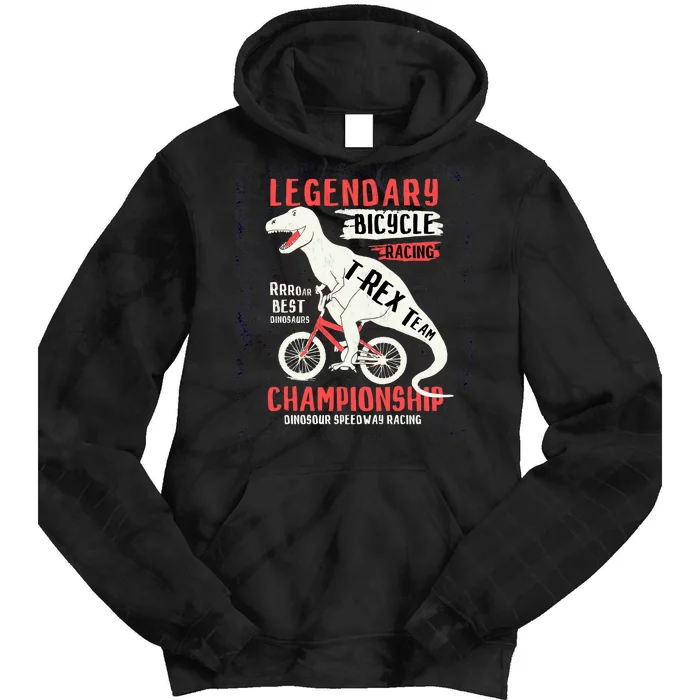 T-Rex Funny Bicycle Racing Tie Dye Hoodie