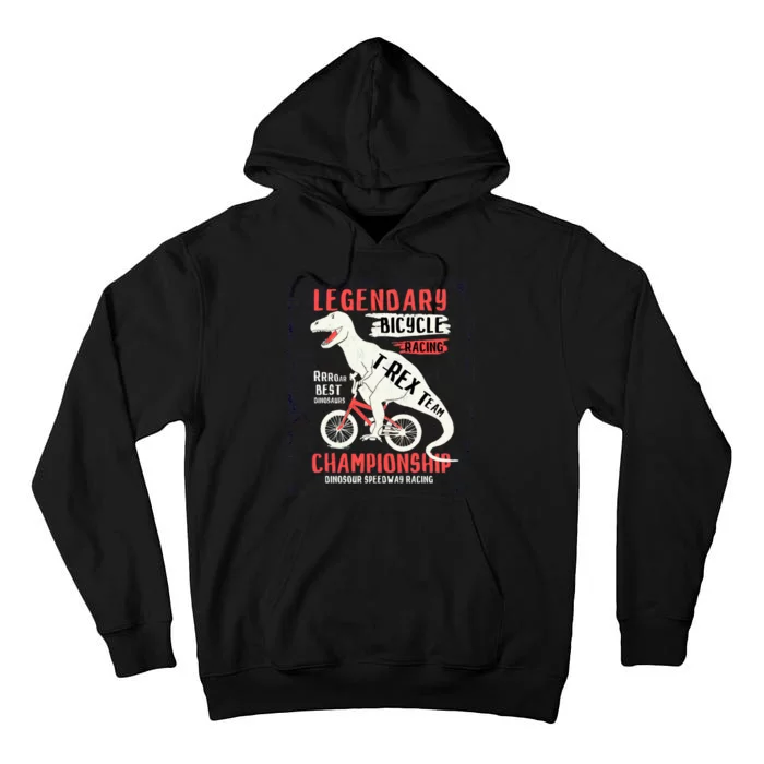 T-Rex Funny Bicycle Racing Tall Hoodie