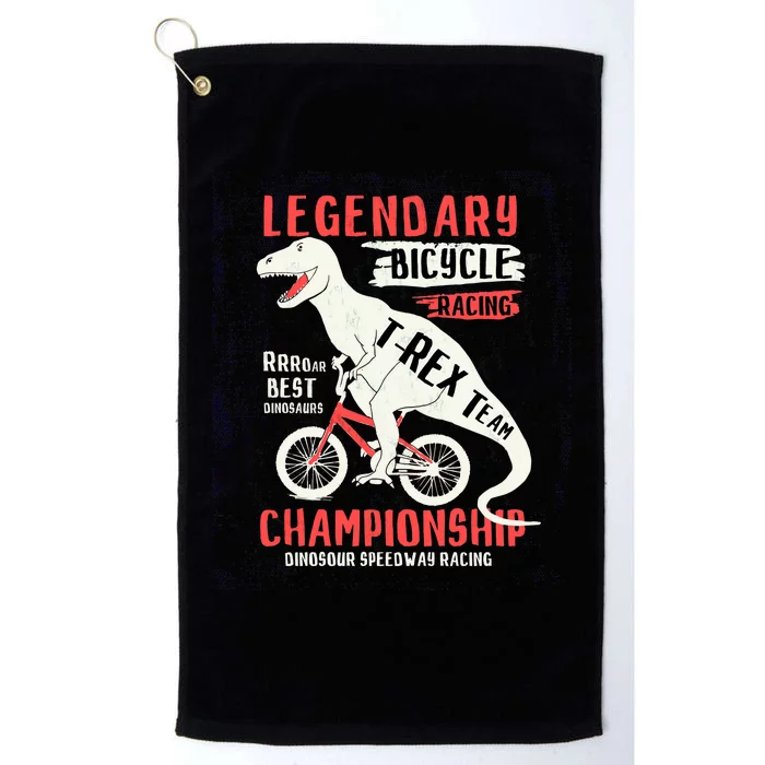 T-Rex Funny Bicycle Racing Platinum Collection Golf Towel