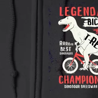 T-Rex Funny Bicycle Racing Full Zip Hoodie