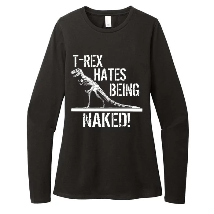 T-Rex Hates Being Naked Womens CVC Long Sleeve Shirt