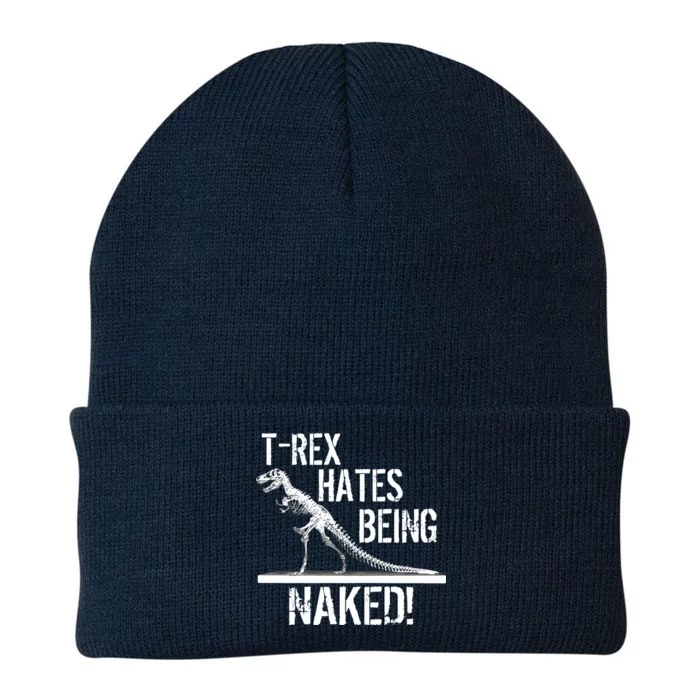 T-Rex Hates Being Naked Knit Cap Winter Beanie