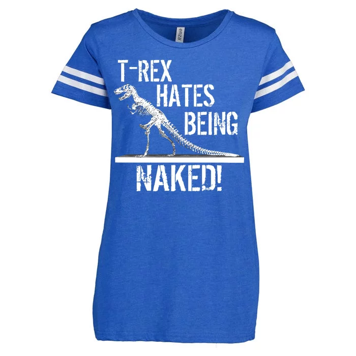 T-Rex Hates Being Naked Enza Ladies Jersey Football T-Shirt