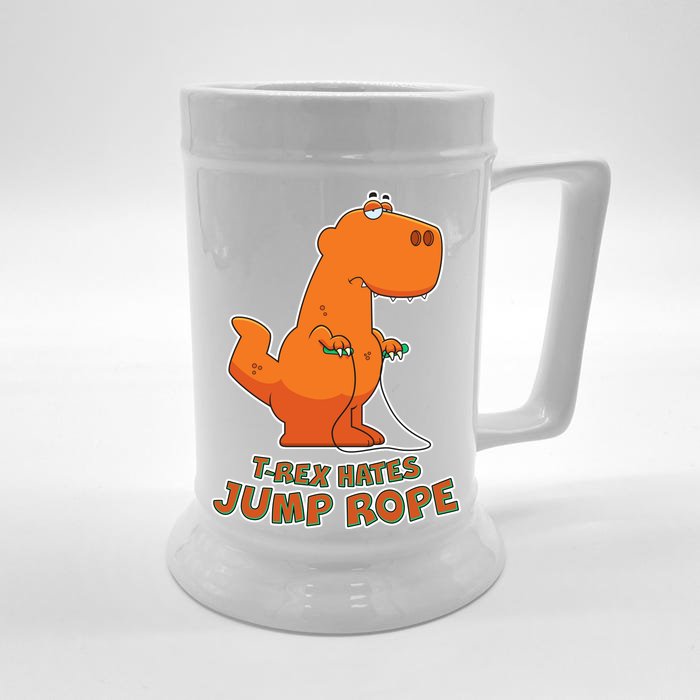 T-Rex Hates Jump Rope Front & Back Beer Stein