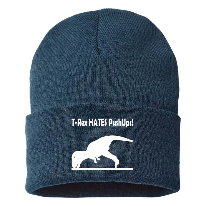 T-Rex Hates Push-Ups Sustainable Knit Beanie