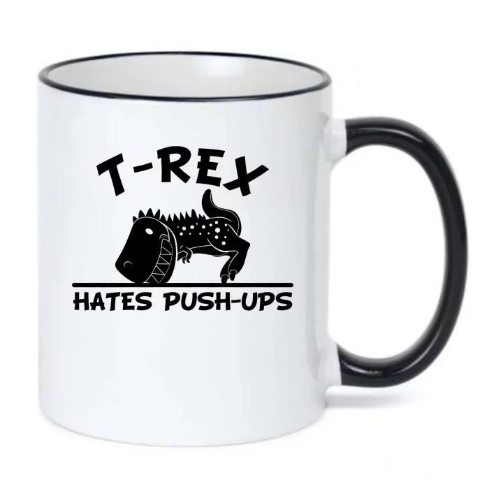 T-Rex Hates Push-Ups Funny Fitness Gym Design Black Color Changing Mug