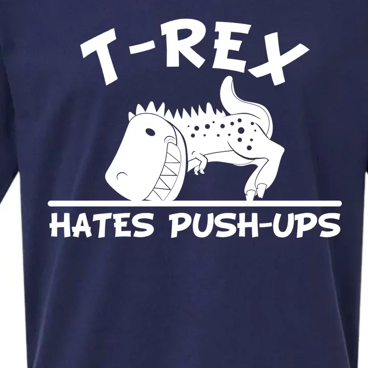 T-Rex Hates Push-Ups Funny Fitness Gym Design Sueded Cloud Jersey T-Shirt