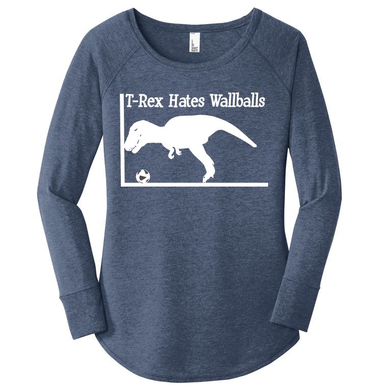 T-Rex Hates Wallballs Women’s Perfect Tri Tunic Long Sleeve Shirt