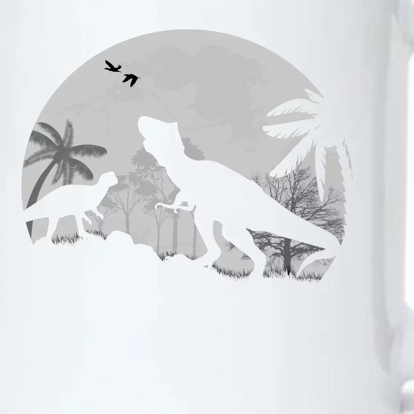 T-Rex In The Moon Black Color Changing Mug