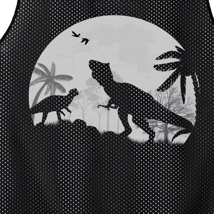 T-Rex In The Moon Mesh Reversible Basketball Jersey Tank