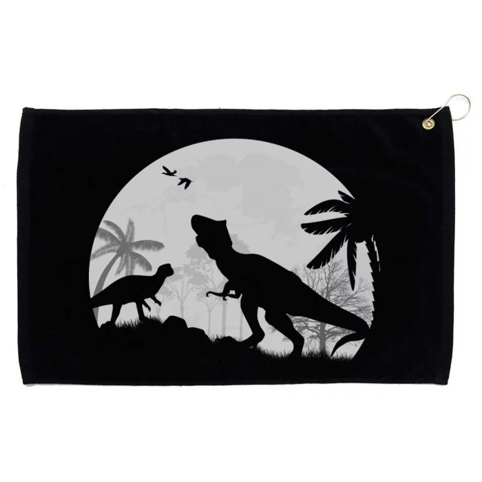 T-Rex In The Moon Grommeted Golf Towel