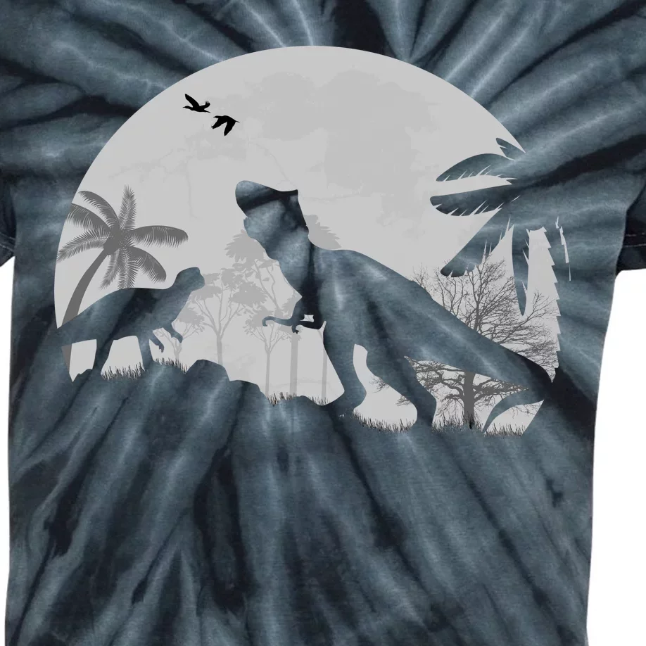 T-Rex In The Moon Kids Tie-Dye T-Shirt