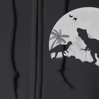 T-Rex In The Moon Full Zip Hoodie