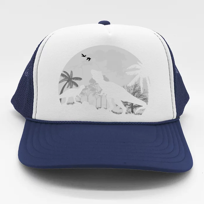 T-Rex In The Moon Trucker Hat