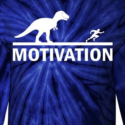 T-Rex Motivation Tie-Dye Long Sleeve Shirt