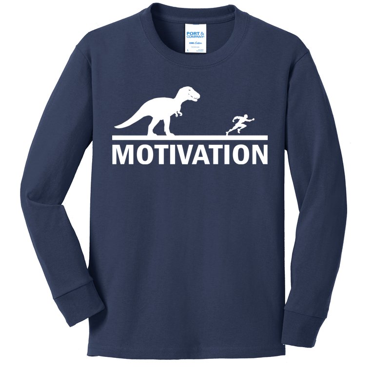 T-Rex Motivation Kids Long Sleeve Shirt