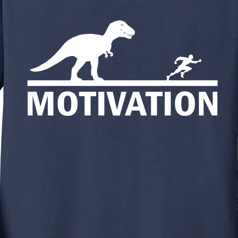 T-Rex Motivation Kids Long Sleeve Shirt