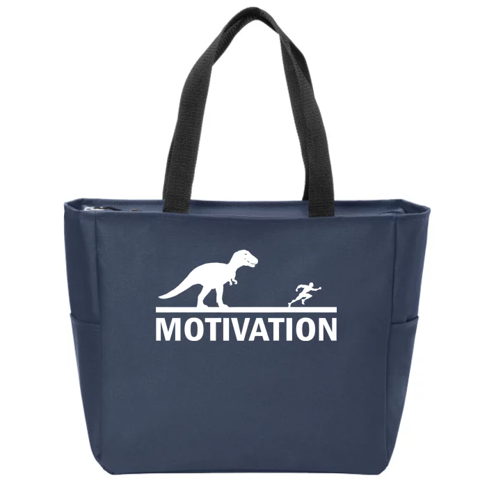 T-Rex Motivation Zip Tote Bag