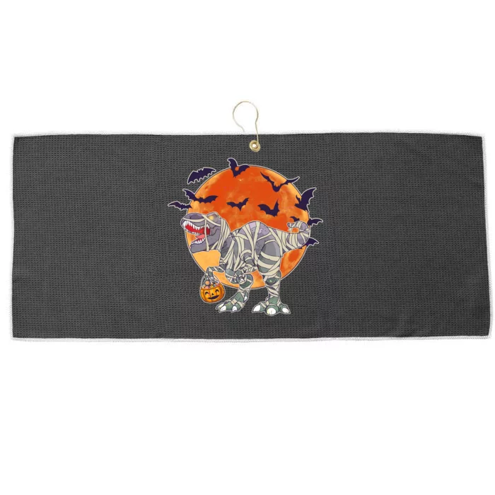 T-Rex Mummy Attack Spooky Halloween Large Microfiber Waffle Golf Towel