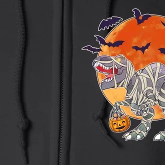 T-Rex Mummy Attack Spooky Halloween Full Zip Hoodie