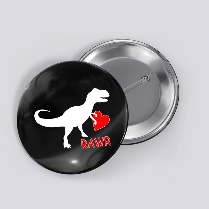 T-Rex Rawr Heart Dinosaur Valentine's Day Button