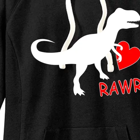 T-Rex Rawr Heart Dinosaur Valentine's Day Women's Fleece Hoodie