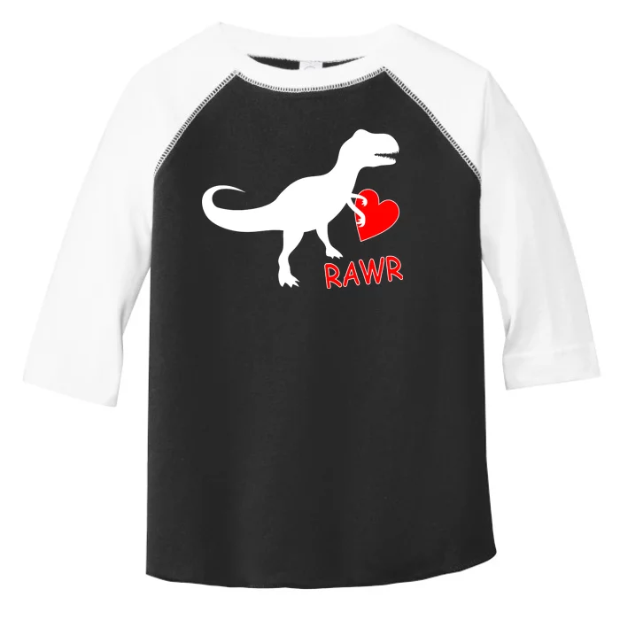 T-Rex Rawr Heart Dinosaur Valentine's Day Toddler Fine Jersey T-Shirt