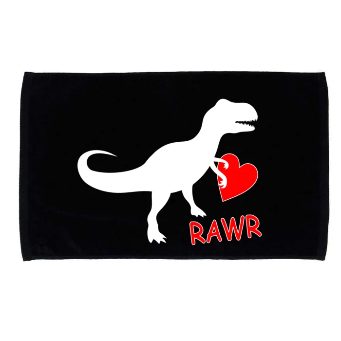 T-Rex Rawr Heart Dinosaur Valentine's Day Microfiber Hand Towel