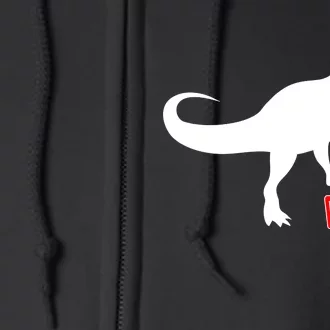 T-Rex Rawr Heart Dinosaur Valentine's Day Full Zip Hoodie