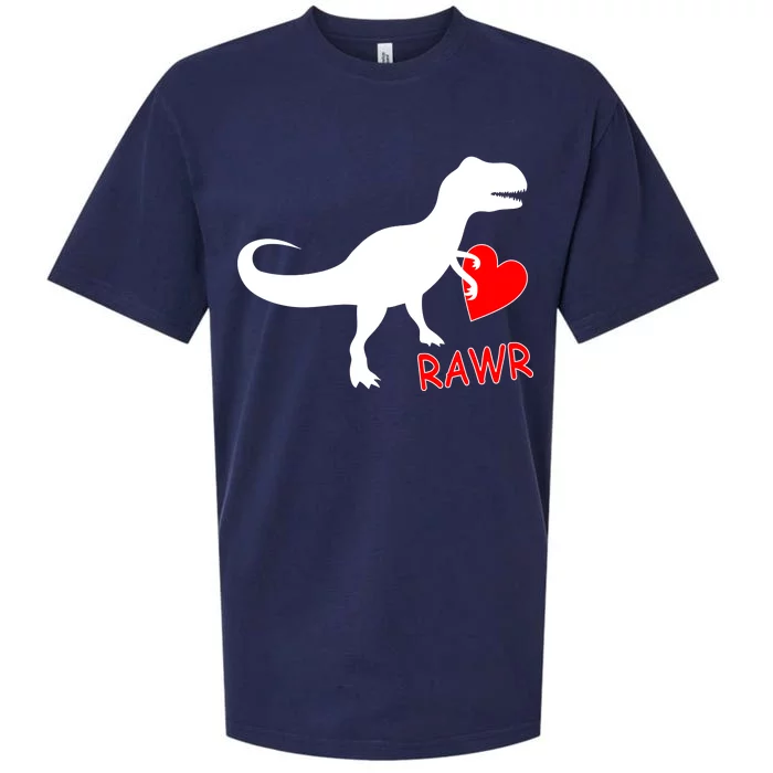 T-Rex Rawr Heart Dinosaur Valentine's Day Sueded Cloud Jersey T-Shirt