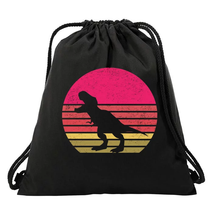 T-Rex Retro Drawstring Bag