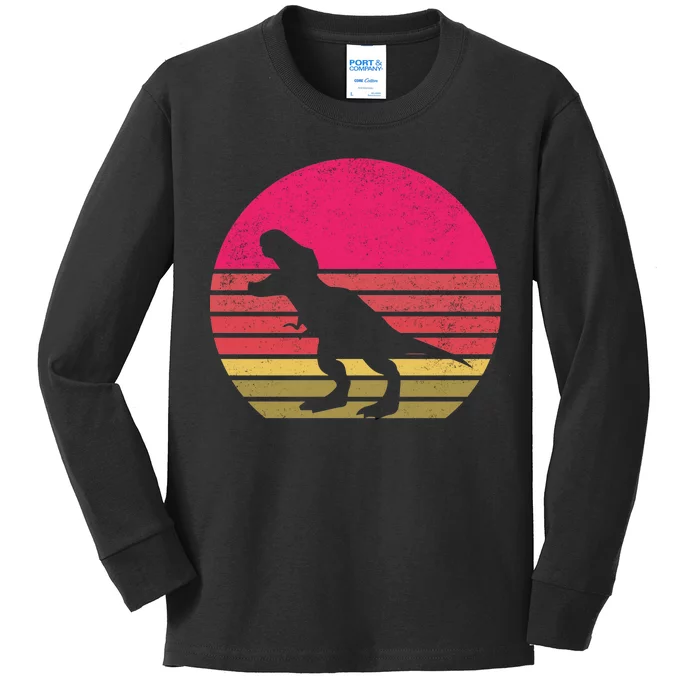 T-Rex Retro Kids Long Sleeve Shirt