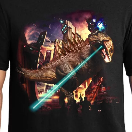 T-Rex Rexzilla Lazer Burning City Pajama Set