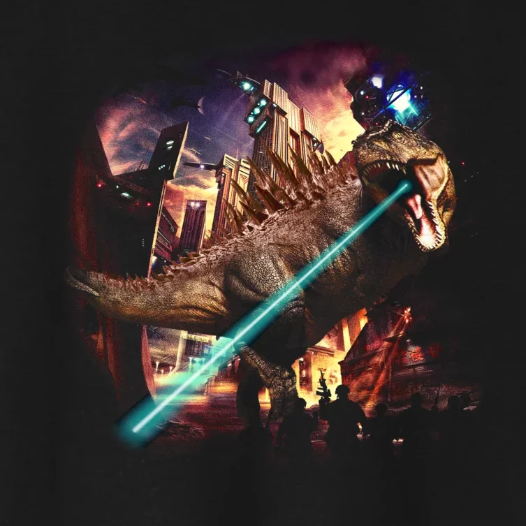 T-Rex Rexzilla Lazer Burning City Women's Crop Top Tee