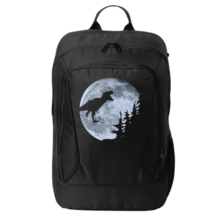 T-Rex Riding To The Moon City Backpack