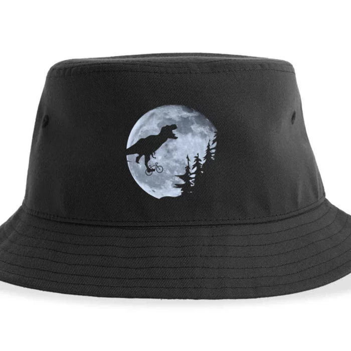 T-Rex Riding To The Moon Sustainable Bucket Hat