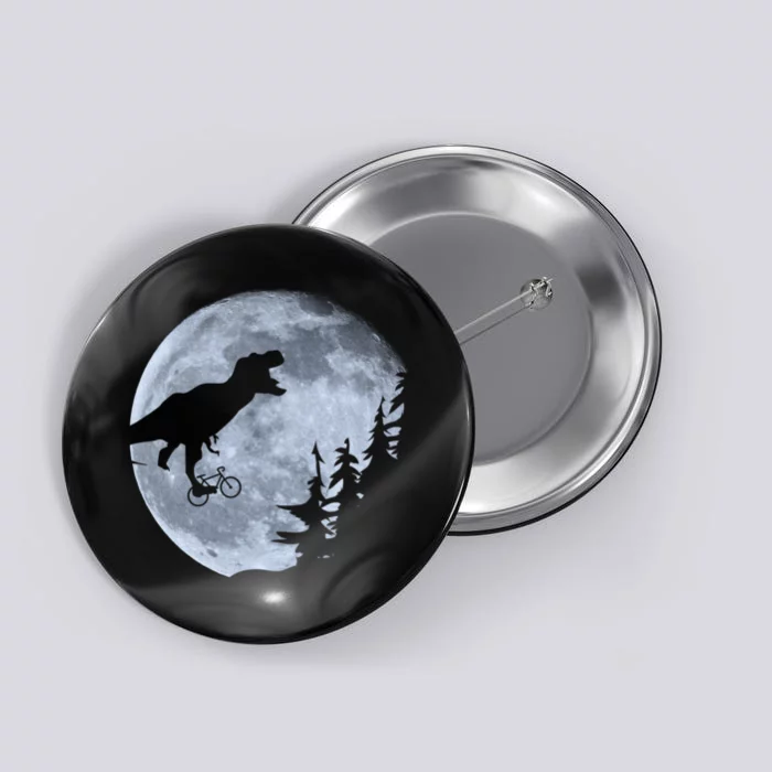 T-Rex Riding To The Moon Button