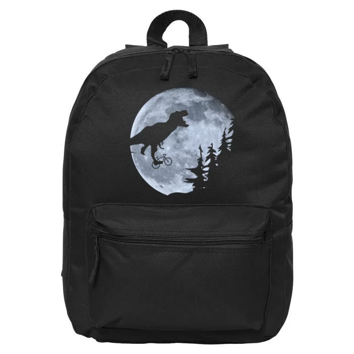 T-Rex Riding To The Moon 16 in Basic Backpack